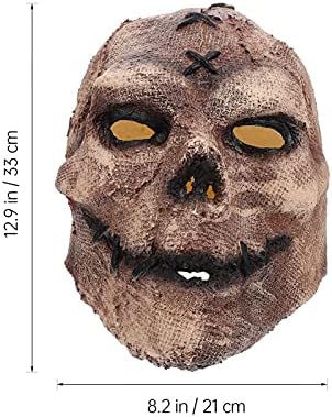 ABAODAM 5 PCS Halloween Scary Skull Scarecrow Halloween Prop Skull Scarecrow Skull LATEX