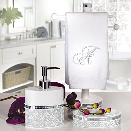 Aromas criativos dispensador de sabão cinza e branco, dispensador de sabão decorativo para banheiro - distribuidor de loção