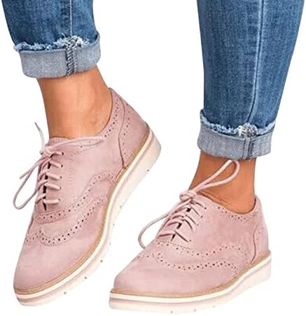 Tênis femininos tênis vintage de cor sólida redondo de dedão de plataforma suave Sapatos de moda de moda up esporte sapato casual