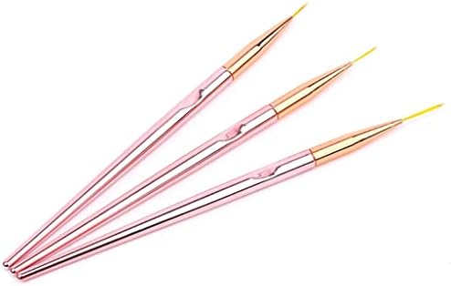 Liruxun unha Art Stripe Gel Brush Linha de metal de ouro rosa Tancho de unha fino Ferramenta de caneta tamanho 7/11mm