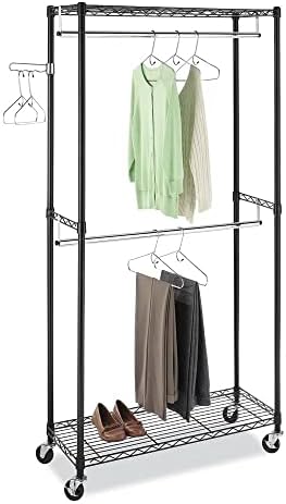 Maximize o espaço do armário com rack de organizador de guarda -roupa pesado - Rack de penduramento de penduramento rack e estadia de armazenamento de roupas para um sistema de armário eficiente para o sistema de armário
