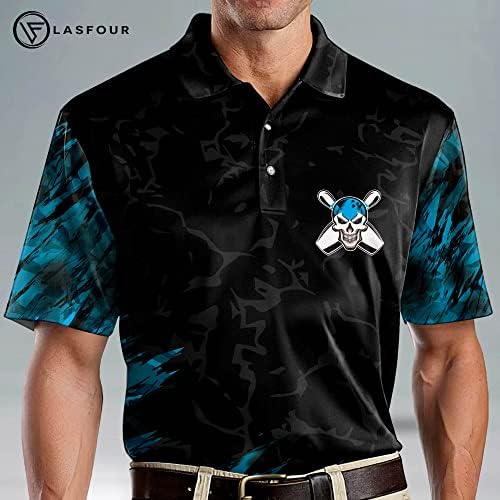 Camisas de boliche personalizadas de lasfour para homens, camisas de boliche masculinas pólo de manga curta, camisetas de time de boliche malucas