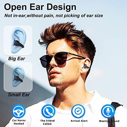 Mudtun sem fio clipe de osso de condução fones de ouvido Bluetooth 5.3 Para iPhone para Android, ouvido sem ouvido de ouvido