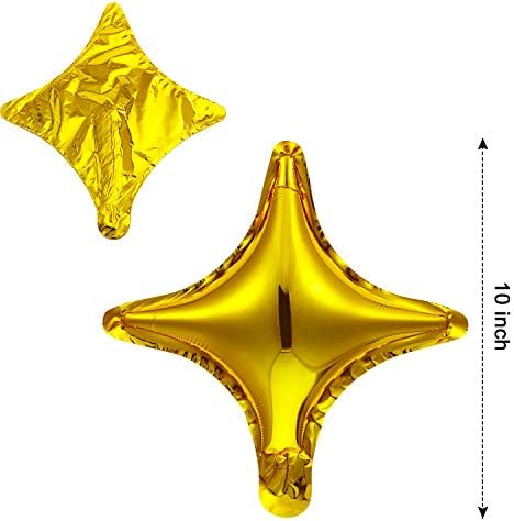 Balões de 60 pacotes de estrelas de 10 polegadas de papel dourado balões em forma de estrela em forma de estrela para chá de chá