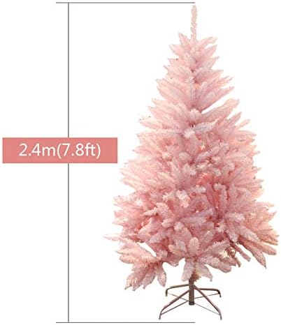 Árvore de Natal Pink Zpee, Material Artificial Pvc Pine Tree com Stand Metal Decoração de Natal Hinged
