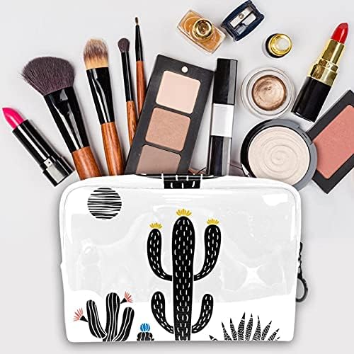 Cactus Plants Pattern Makeup Bag para bolsa portátil de viagens portáteis para saco de beleza de produtos de higiene pessoal para mulheres