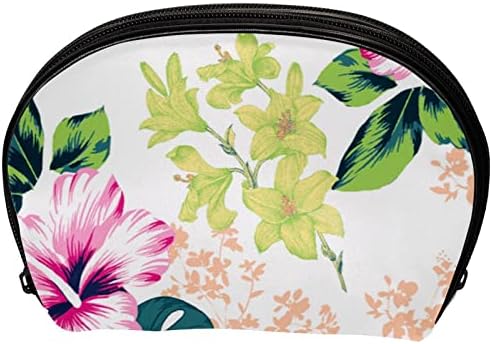 TBOUOBT Bolsa cosmética para mulheres, bolsas de maquiagem Bolsa de higiene pessoal espaçosa Gift, Tropical Hawaii Flor Summer