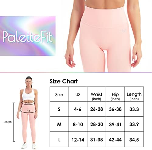 Palettefit High Wistide Workout Leggings para mulheres, calças de ioga de 7/8 amanteigadas com bolso oculto