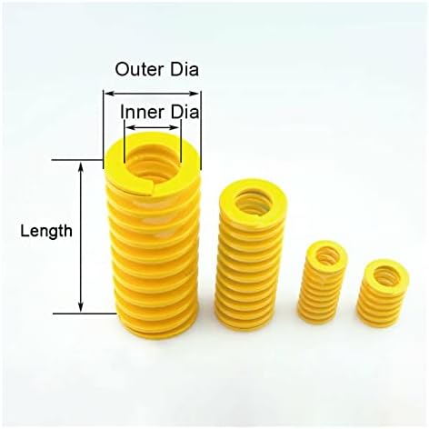 Reparos domésticos e molas diy 1pcs diâmetro externo de 30 mm compressão de molde de molde amarelo carga de estampagem espiral spiral diâmetro interno de 15 mm 30-300mm