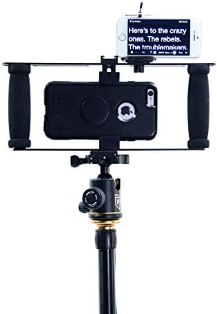 Glide Gear DM100 All Smartphone profissional de metal iPhone Mount Video Video Teleprompter Adaptador Shooter Shooter Phone Phone Phone Maiker Videogógrafo para todos os smartphones