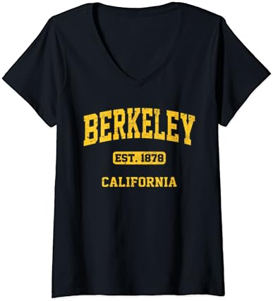 Womens Berkeley California CA T-shirt do estilo atlético do estado vintage