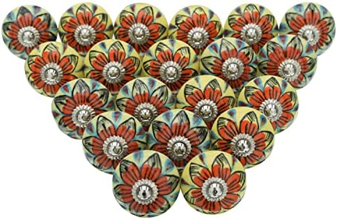 SAAAJ JOBO DE CERAMICA MULTICOLOR DE 20 | Vintage Vintage varreva a gaveta de cerâmica colorida.