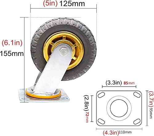 Morices rodízios universais rodas industriais rodas para serviço pesado 360 ° Transporte giratório Móveis Placa giratória de giro
