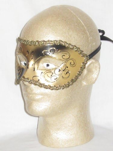 Máscara de máscaras venezianas de colombina de ouro Berta