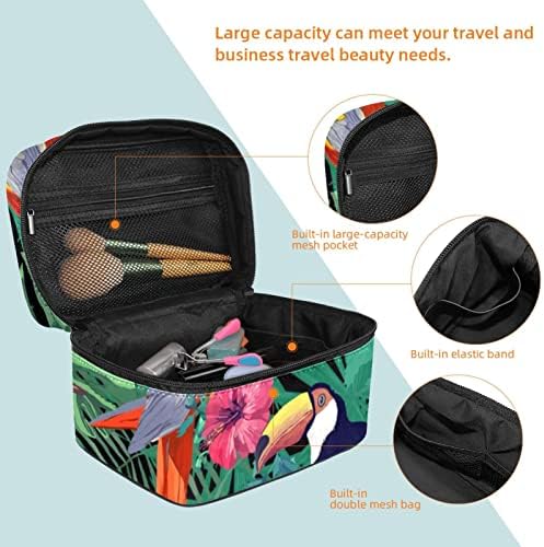 Macaw papagaios toucans Bag de maquiagem de viagem para o organizador de caixa de armazenamento de casos de caixa de armazenamento higiênico