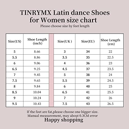 Tinrymx Sapatos de dança latina para mulheres abertos salões de baile de salão de salão de salsa de tango, modelo-cicl456
