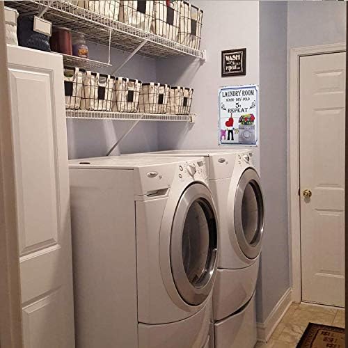 Pxiyou lava -lase colorida dobra seca repita a lavanderia sinal de lavanderia de metal vintage sinais de banheiro em casa sinais de salão
