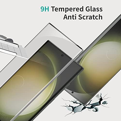 Protetor de tela Ultra Screen Quesple Galaxy S23, 2 pacote de pacote de vidro temperado premium para Samsung Galaxy S23 Protetor de tela Ultra Screen/3D Curved/fácil Instalação/Case