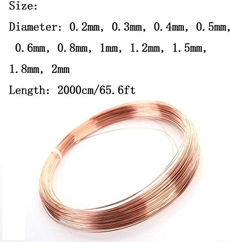 Nianxinn Fio de arame de cobre de cobre Bobina de cobre Bobina única de cobre sólido Electrical 99,9% puro Matérias