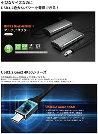 J5Create 4K60 Elite USB-C 3.2 Dock de viagem de 10 Gbps Compatível com dispositivos USB4 USB-C para HDMI, USB-C, USB-AX2, RJ-45