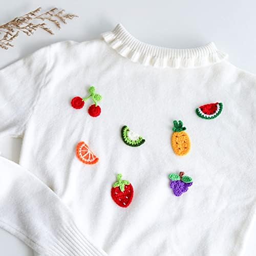 7pcs Frutas de crochê feitas à mão adequadas para fabricação de cartões DIY - decoração de artesanato de crochê