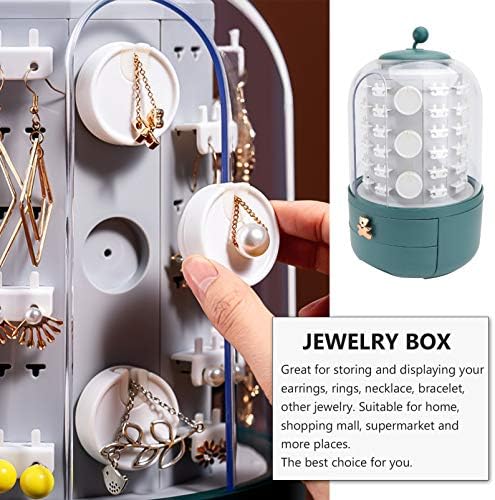 Cabilock 1 Definir organizador de jóias rotativas Organizador de cosméticos 360 graus de joalheria de joias caixa de armazenamento