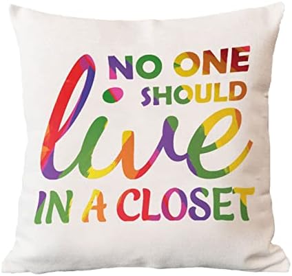 Ninguém deve morar em um travesseiro de arremesso de travesseiro de travesseiro romântico, orgulho gay orgulho arco