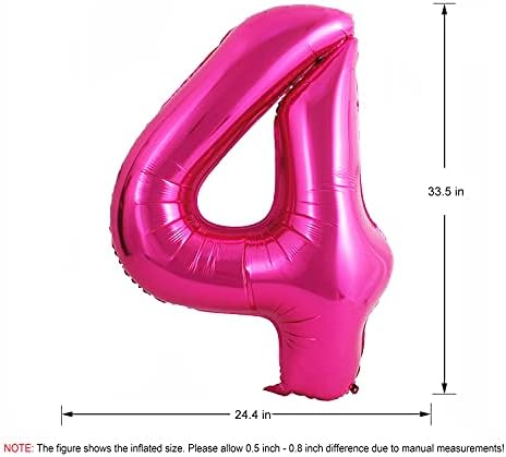 40 polegadas rosa grandes números Balões de 4 anos decorações de festas suprimentos helium foil mylar grande número balão