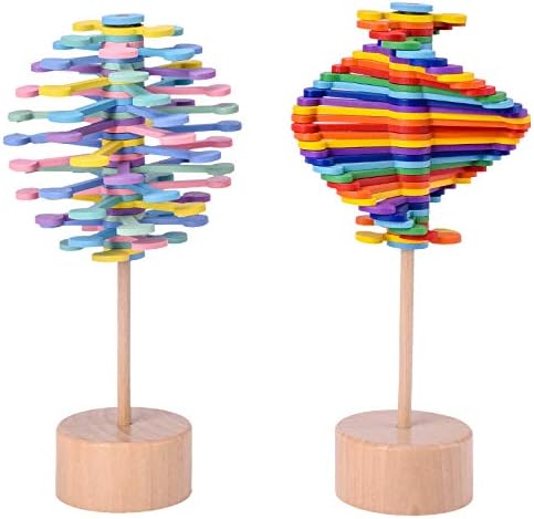 Mbera Brinquedo de madeira cor rotativa de lollipop ornamentos rotacionais criativos brinquedos de descompressão