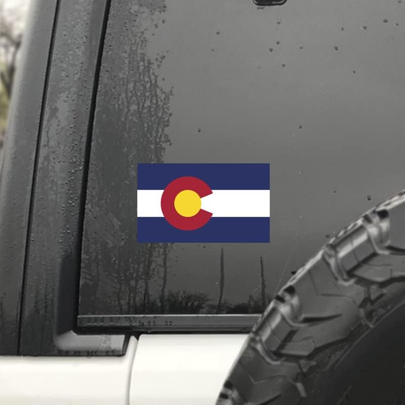 Adesivo de decalque da bandeira do estado do Colorado | 2-Pack | 5 polegadas por 3 polegadas | Vinil de qualidade premium