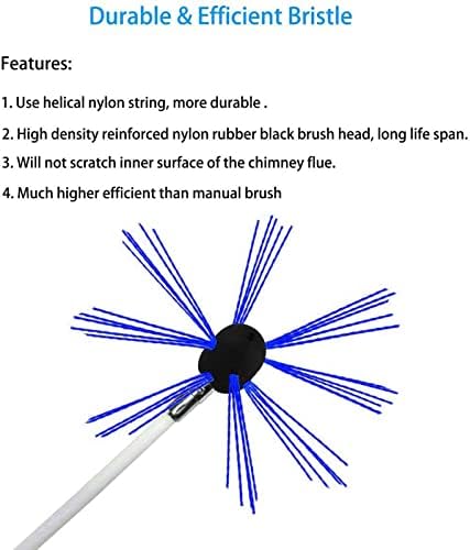 Chimney Sweep Kit Chimney Sweep Limping Brush Tool Kit Rotary com hastes flexíveis de nylon de 8/8/10/12 Snap bloqueio de 45