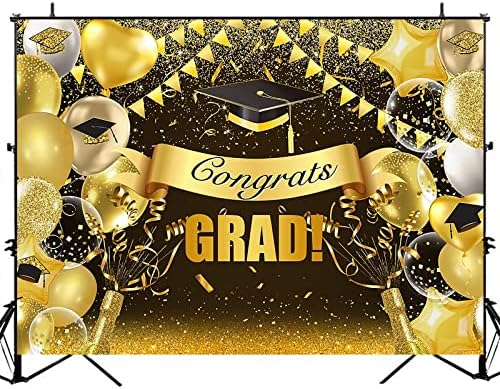 Avezano Parabéns Graduação Gold Gold Glass Class de 2023 Parabenizando decorações de festa de formatura Fotografia Backgry Party Party Supplies