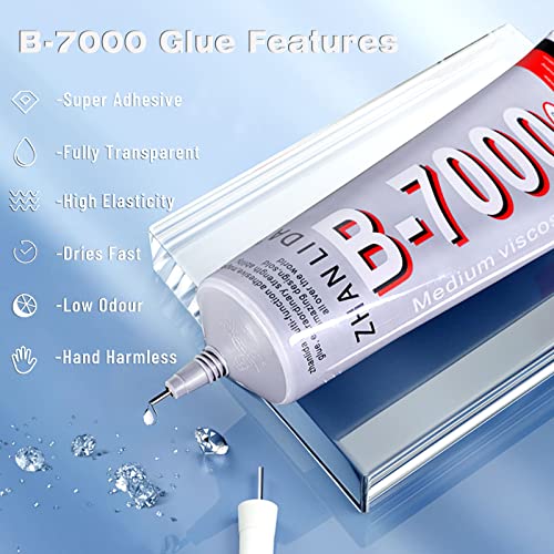 Cola de tecido B-7000, multifuncionalidade semi-fluida de alta viscosidade da tela celular Reparação de tela para shinestones