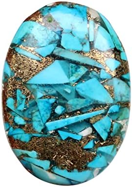 Real-Gems 28,6 ct. Loue Natural Copper Turquesa Brilhante Oval Cut Gemstone, para joias que produzem pedra energética, embrulho de arame, artesanato de arte