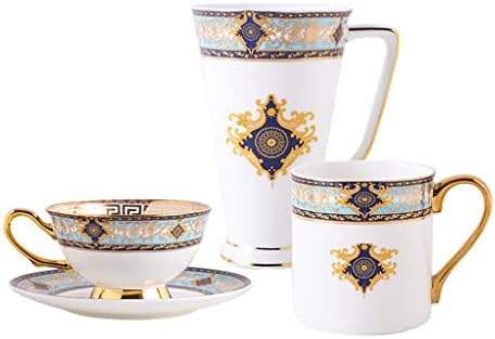 YTYZC Conce de café de estilo europeu e uma caixa de presente de três peças do chá da tarde britânica com lembrança de lembrança