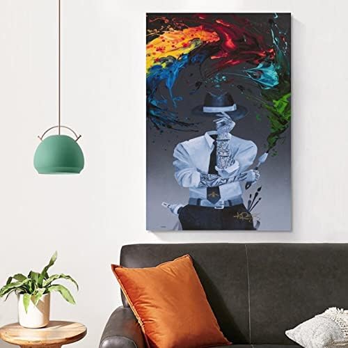 Art Poster Homem Faceless Abstract Color Oil Painting - Kre8, impressão moderna na tela Pintura de pintura Poster de arte de parede para quarto Decoração de sala de estar 20x30 polegadas no estilo de quadro