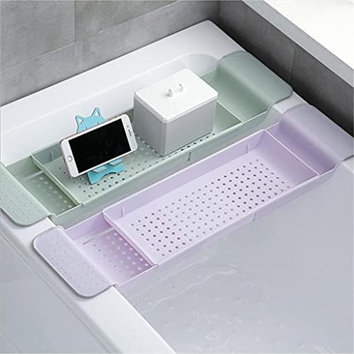 Yfqhdd doméstico extensível bandeja de chuveiro de prateleira de banheiro de banho de banheira de banheira de banheira estante de estante