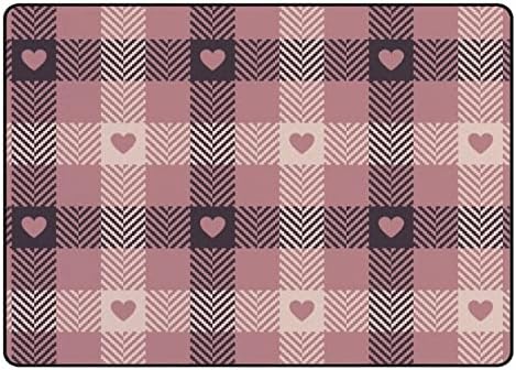 Tsingza tapete macio tapetes de área grande, padrão de xadrez de verificação rosa