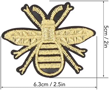 50 PCS ferro em manchas bordadas de manchas de sequência de abelha