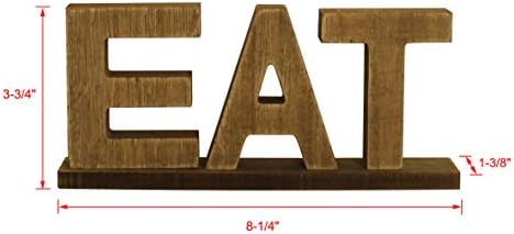CvhomedEco. Palavras de madeira angustiadas do vintage rústico Sign Free Standing Eat Desk/Table/Shelf/Door/Home Wall