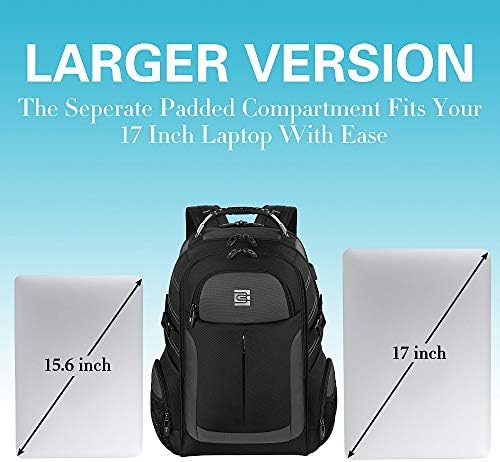 Backpack de laptop de viagem Bagsure, mochila laptop resistente à água comercial com porto de carregamento USB, bolsa para homens