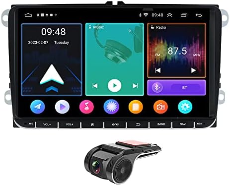 9 Android 11 Dup Din Car CarPlay Head Unit GPS para VW Amarok EOS Polo Android Auto Bluetooth Audio Player Touch Screen Car Radio Multimedia Player, Mirror Link Radio GPS Navigation
