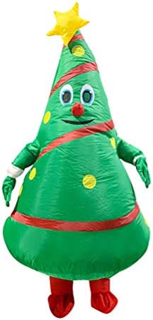 Aboofan 150-190cm Roupos infláveis ​​de árvore de Natal Adorável desenho animado Doll traje de mascote de mascote adereços de cosplay para homens adultos decoração de natal