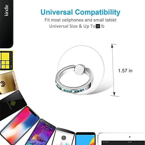 Suporte de suporte de telefone transparente, punho de anel de celular redondo, anel de dedo transparente, iPhones compatíveis
