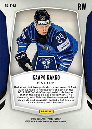 2019-20 Panini Prizm Hockey P-KF Kaapo Kakko Cartão Rookie-Variação da Finlândia