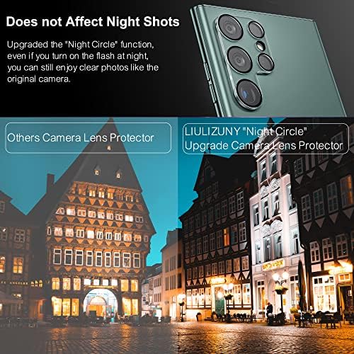 Protetor de lente de câmera Liulizuny compatível com o Samsung Galaxy S22 Ultra, HD Tempered Glass [Case Friendly] [nova versão] [resistente a arranhões] [Instalação fácil] - Círculo Black