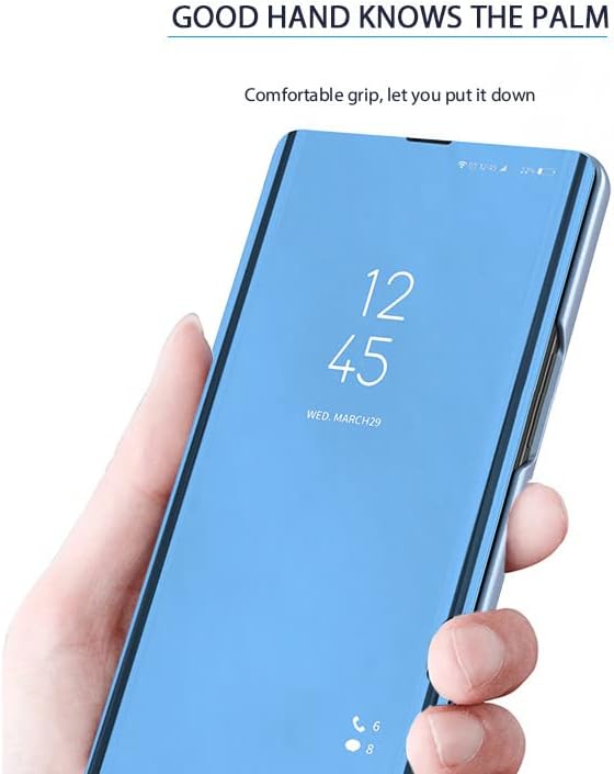 Ysnzaq View Smart Window Phone Case para Realme 9i /OPPO A36 4G /A76, design de espelho de negócios Protetivo completo com capa de telefone flip de kickstand para realme 9i /opo A36 4G /A76 JM Black