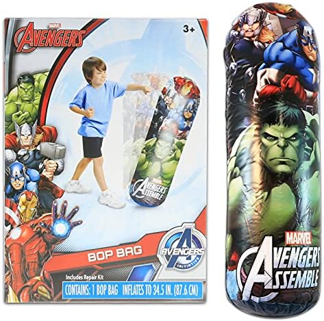 Marvel Vingadores BOP BOP Set - Pacote de 3 PC com bolsa de perfuração de super -heróis para crianças | Saco dos Vingadores com adesivos e muito mais