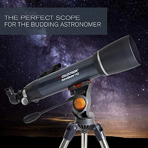 CELESTRON - ASTROMASTER 102AZ Refractor Telescópio - Telescópio Refractor para iniciantes - Óptica de vidro totalmente revestida - tripé de altura ajustável - pacote de software de astronomia de bônus