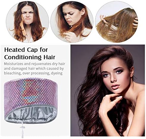 Yisjion Hair Steamer para uso em casa de cabelo natural, tampa de calor para condicionamento profundo, tampa de vapor para mulheres naturais
